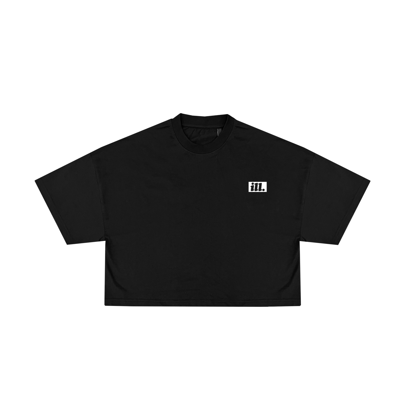 ◇ILLIGO◇ Signature Crop T-Shirt Black Women's - [ill.] Cropped Signature Tee - Black – iLL
